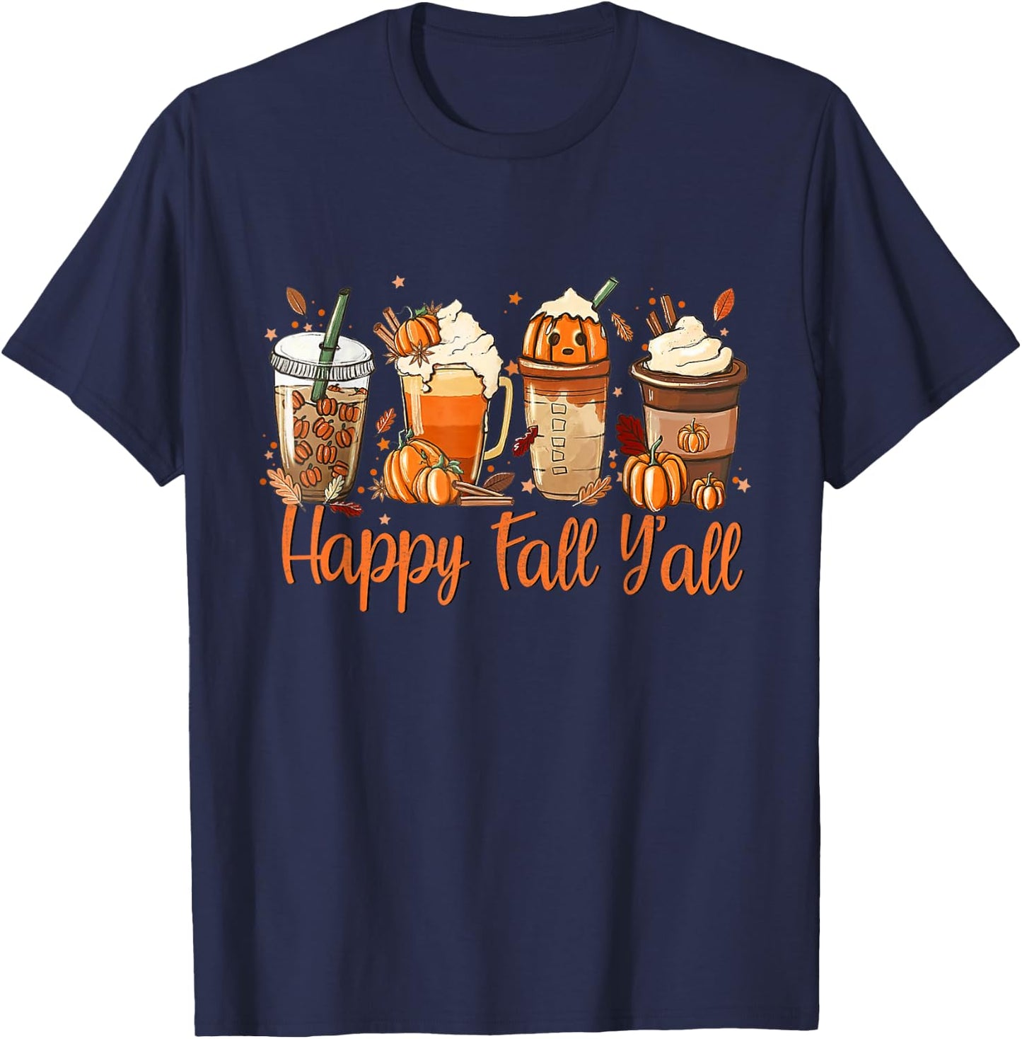Pumpkin Spice Latte, Fall Coffee, Pumpkin Spice,Thanksgiving T-Shirt - T-Shirt | Navy