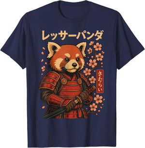 Red Panda Samurai Katana T-Shirt - T-Shirt | Navy