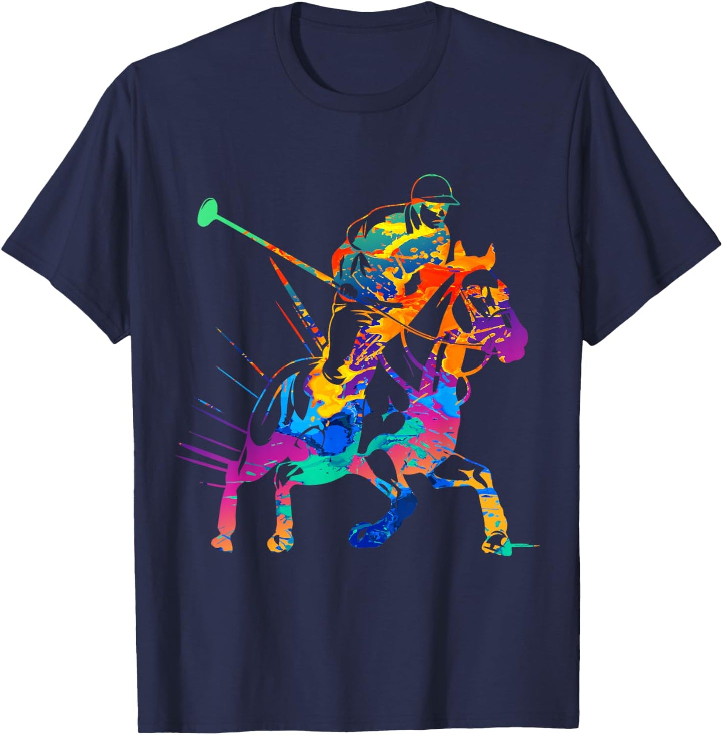Polo Player Horse Sport Ride Riding Equestrian Sport Fan T-Shirt - T-Shirt | Navy
