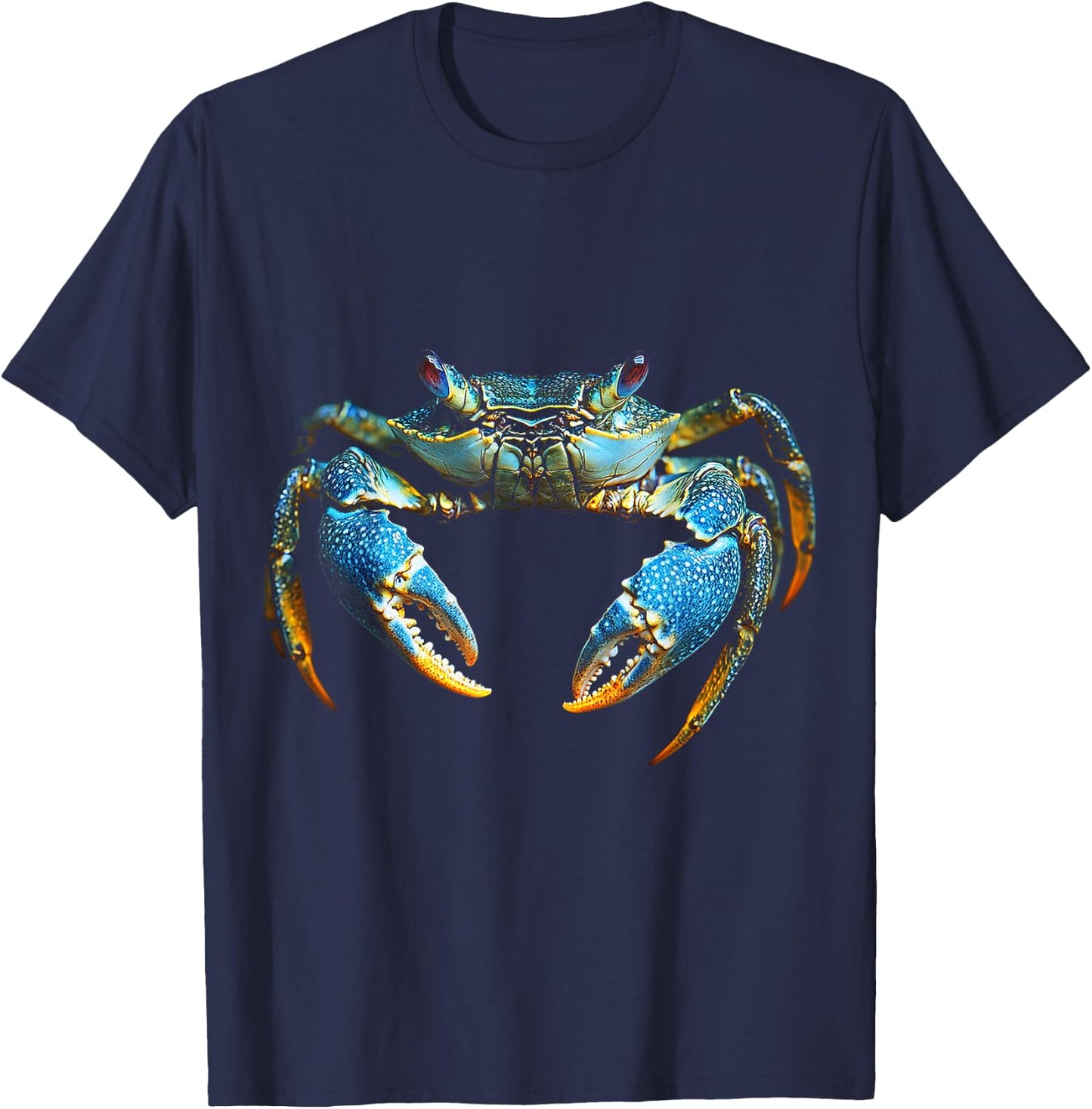 Crab Animal Motif Blue Eyes Illustration Crab T-Shirt - T-Shirt | Navy