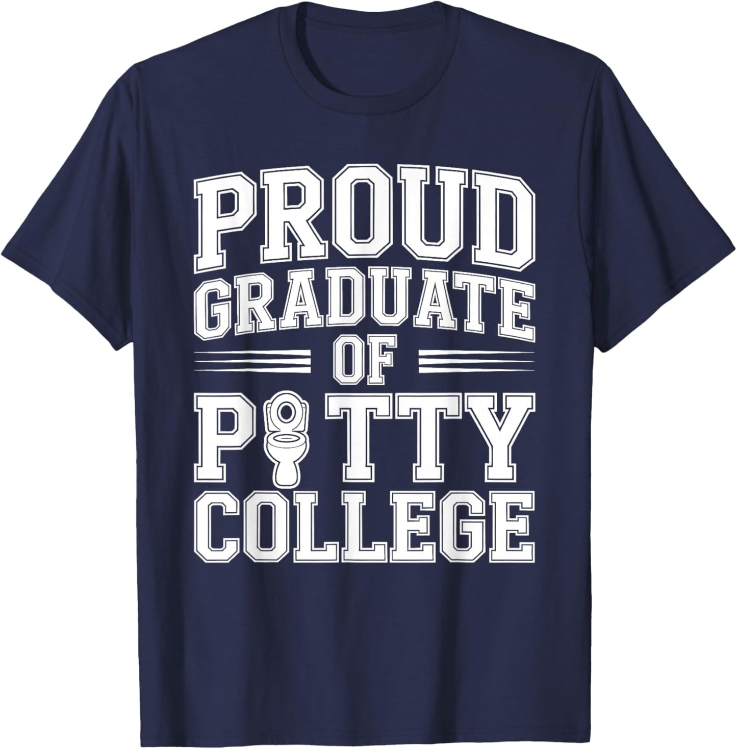 Funny Potty Training Graduate Baby School Graduation Kids T-Shirt - T-Shirt | Navy