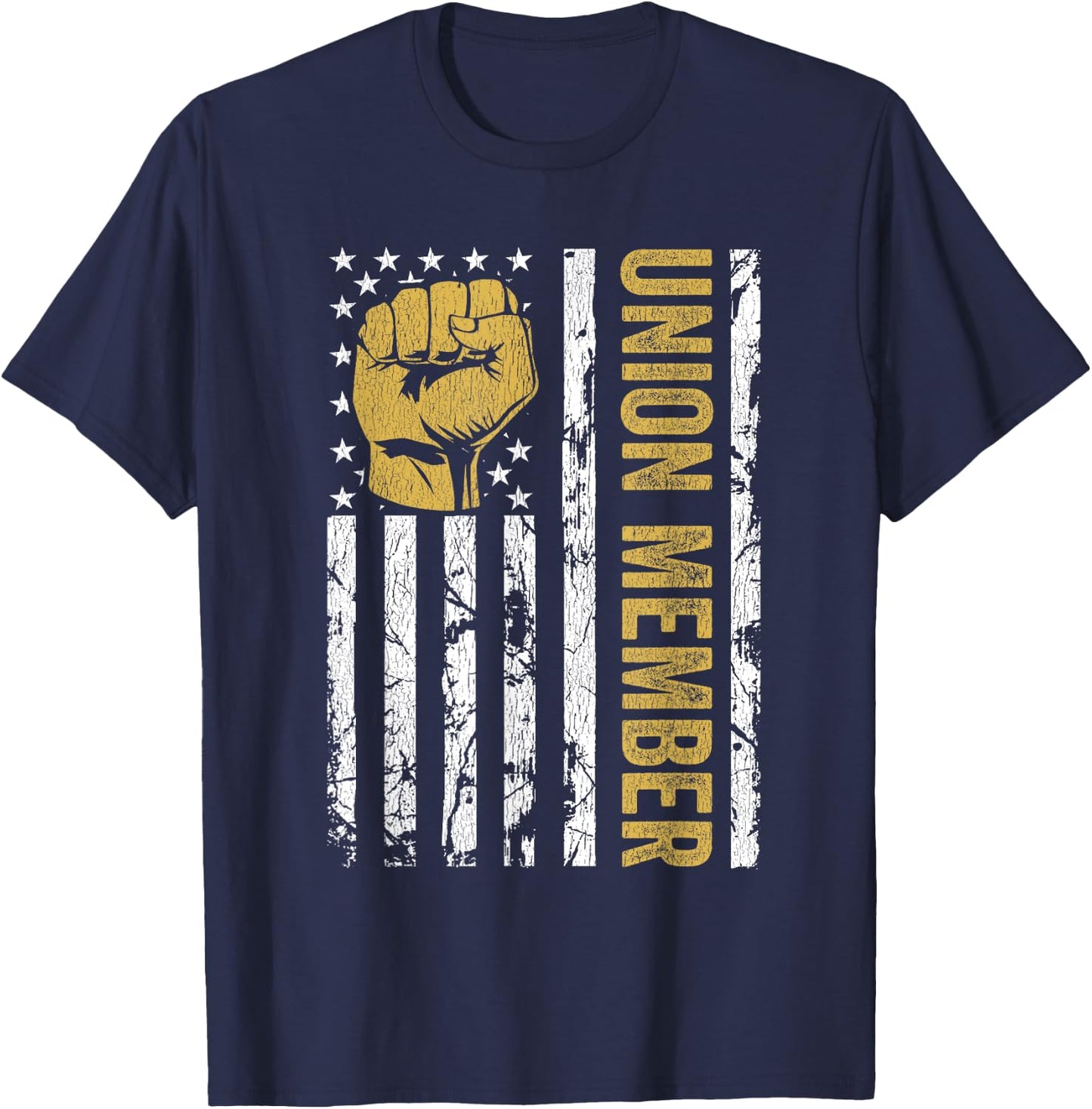 Proud Union Member USA American Pro Union Workers Rights T-Shirt - T-Shirt | Navy