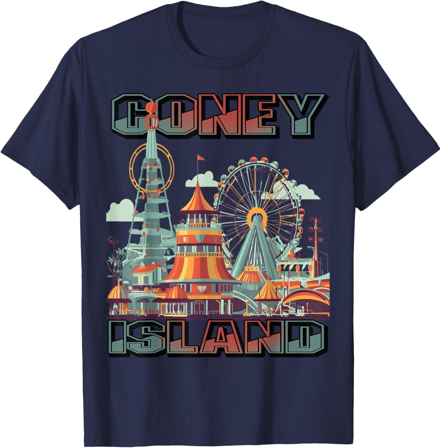 Coney Island Brooklyn NY Tourist New York City Souvenir T-Shirt - T-Shirt | Navy