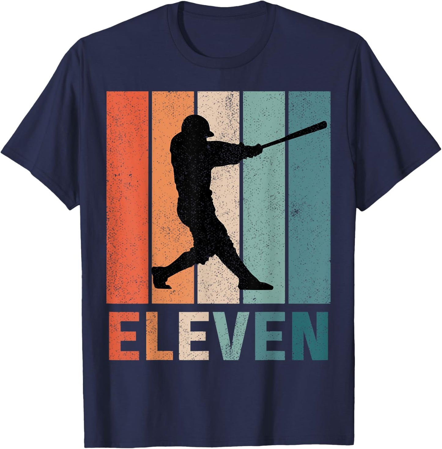 11th Birthday Retro Baseball Player Boys Kids 11 Years Old T-Shirt - T-Shirt | Navy