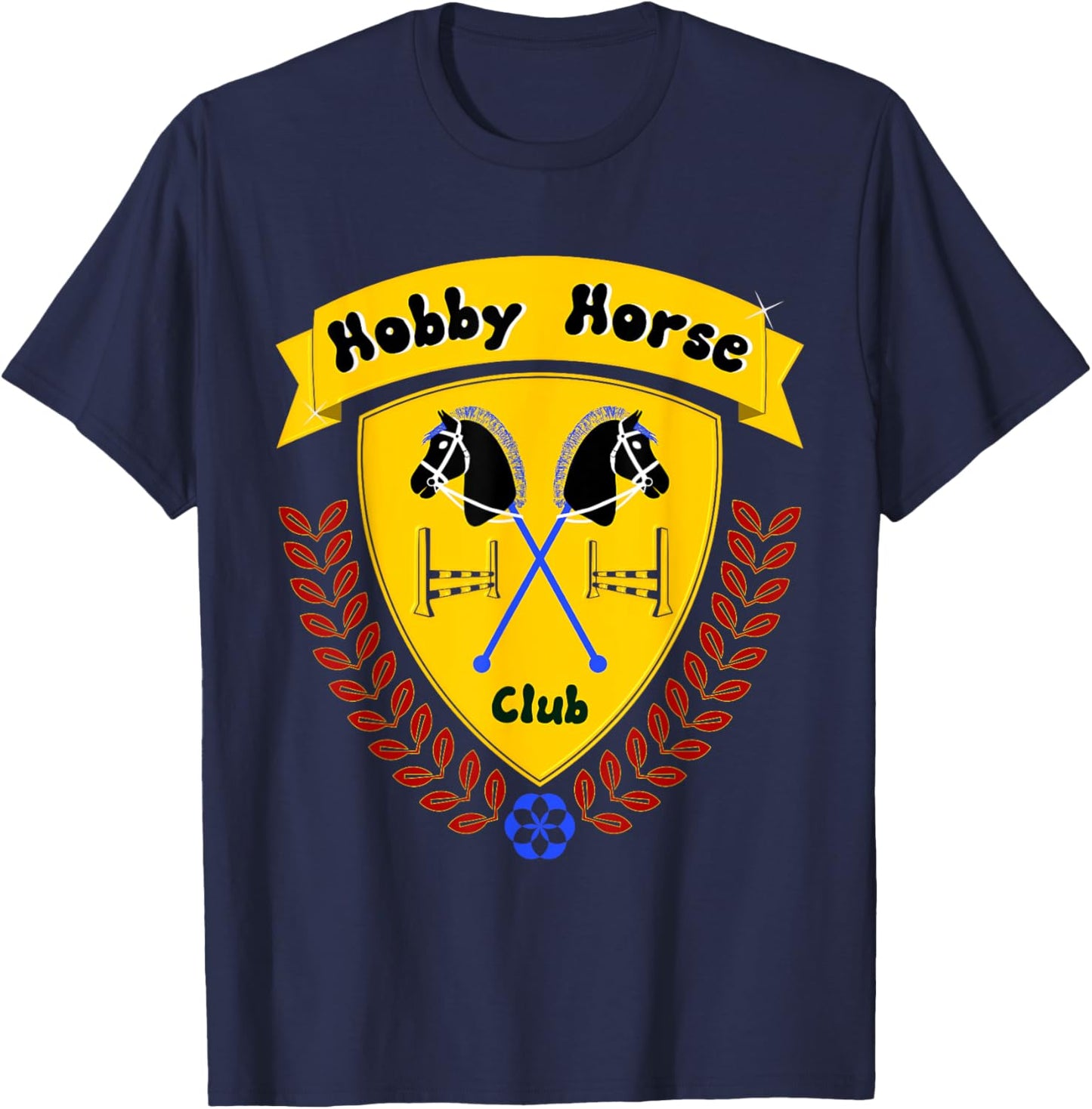 Hobby Horse Hobby Horsing with Horse and Jumping Obstacle T-Shirt - T-Shirt | Navy