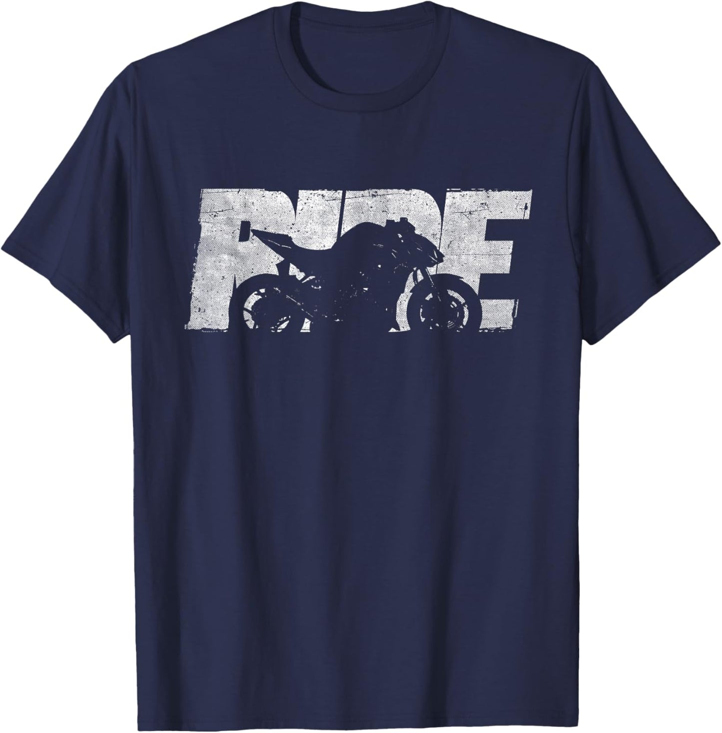 Naked Bike Lovers Gifts - Klassisches Z1000 Naked Bike Ride Motorrad - Schwarz, , Klein, Kurzarm, Klassische Passform, Used-Look-Design, Baumwolle 50%, Polyester 50% T-Shirt - T-Shirt | Navy