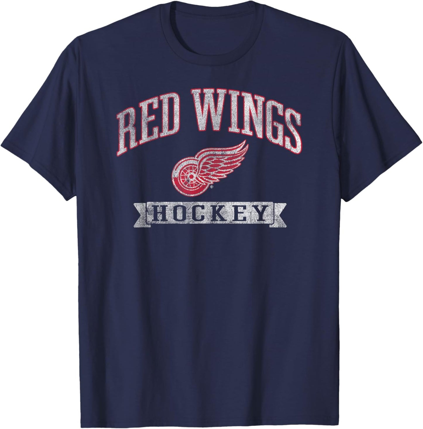 Detroit Red Wings Vintage Hockey Officially Licensed T-Shirt - T-Shirt | Navy