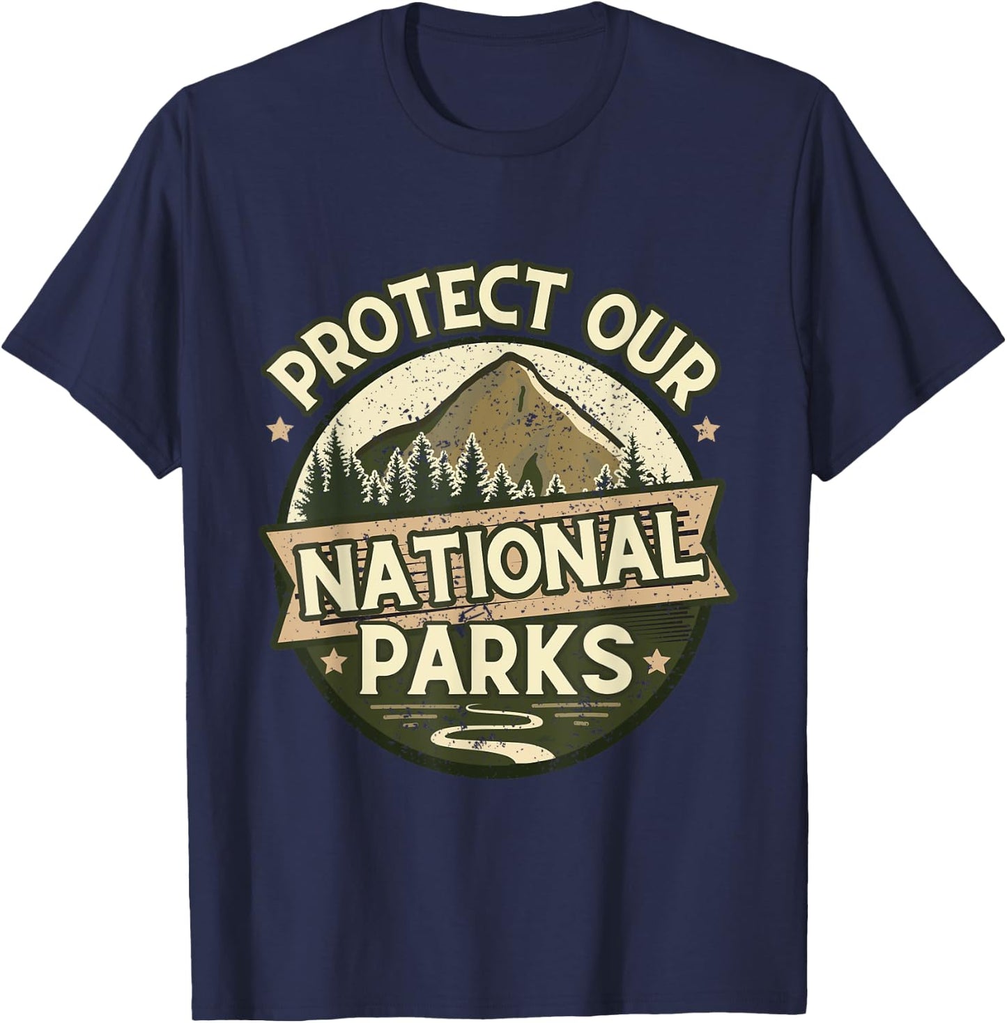 Protect Our National Parks – Hiking & Camping Conservation T-Shirt - T-Shirt | Navy