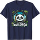 San Diego Panda Retro City Skyline Design - Cute Panda Zoo T-Shirt - T-Shirt | Navy