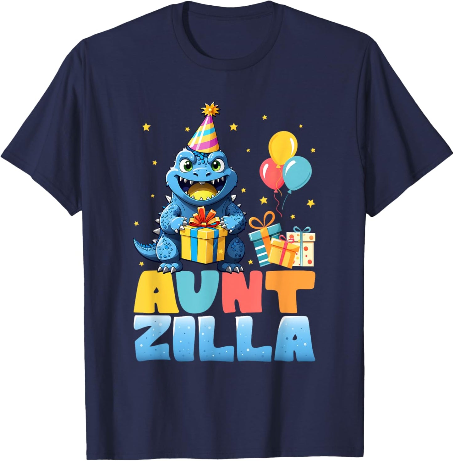 Auntzilla Funny Monster Kaiju Family Matching Birthday Women T-Shirt - T-Shirt | Navy