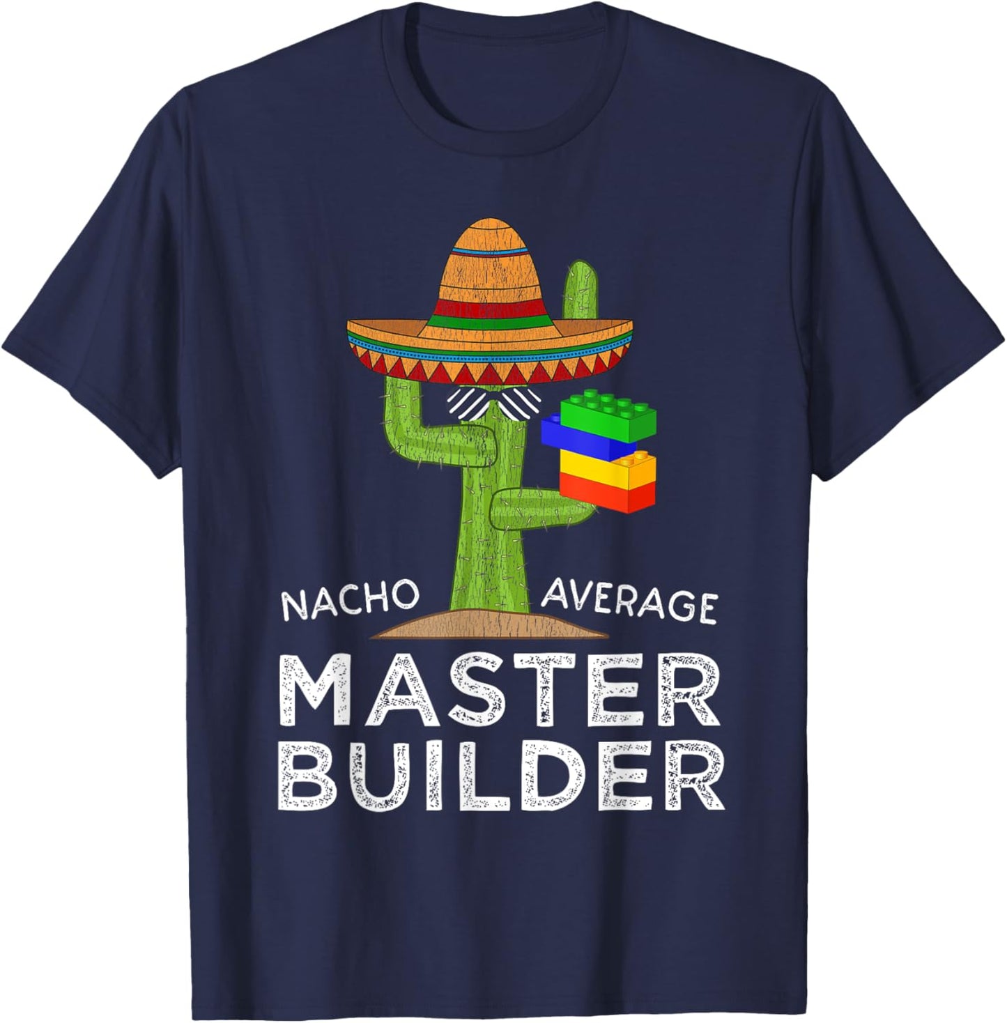 Fun Cute Building Blocks Lover Saying | Funny Master Builder T-Shirt - T-Shirt | Navy