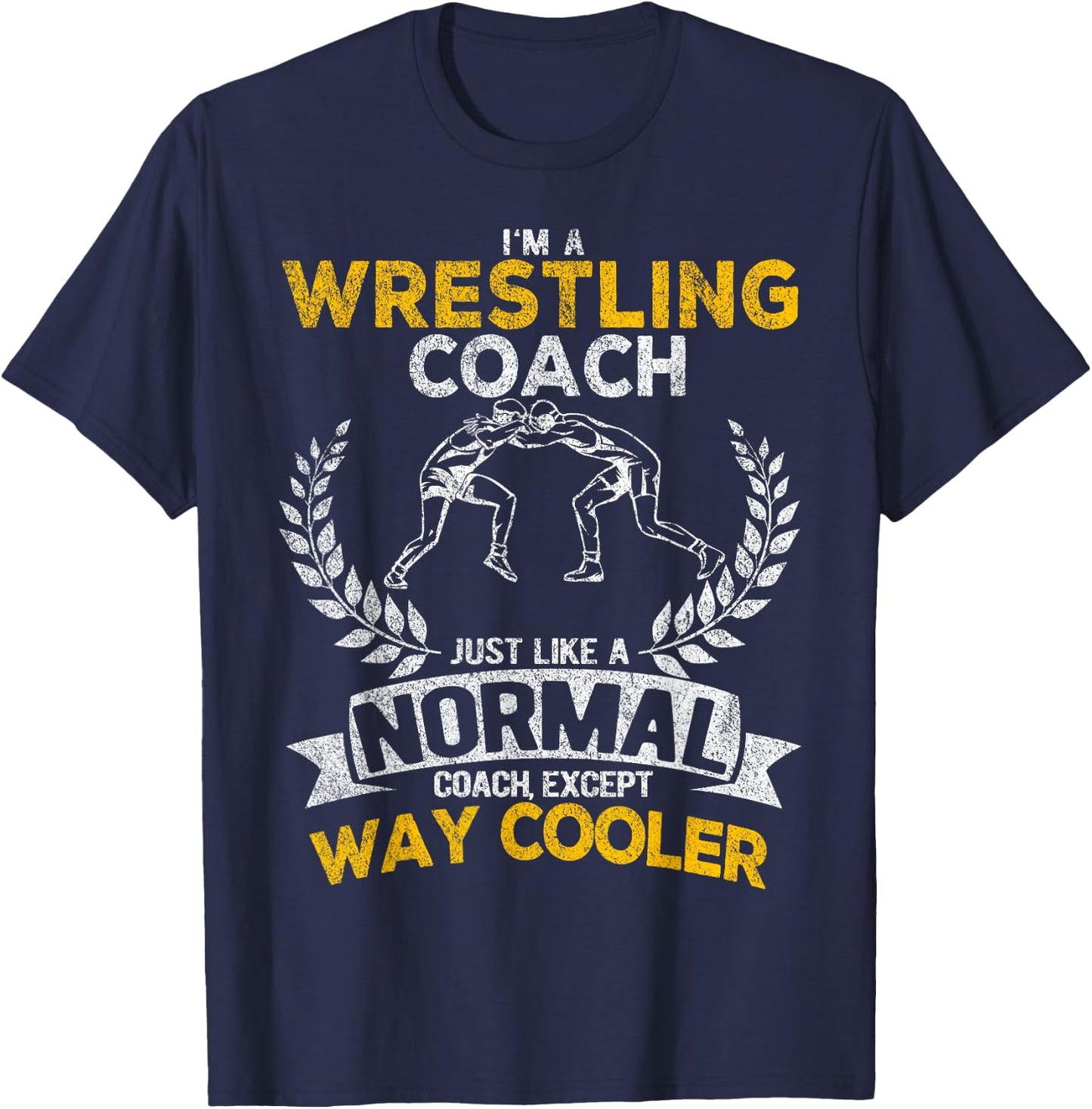 Wrestling Coach Scholastic Wrestling Folkstyle Wrestling T-Shirt - T-Shirt | Navy