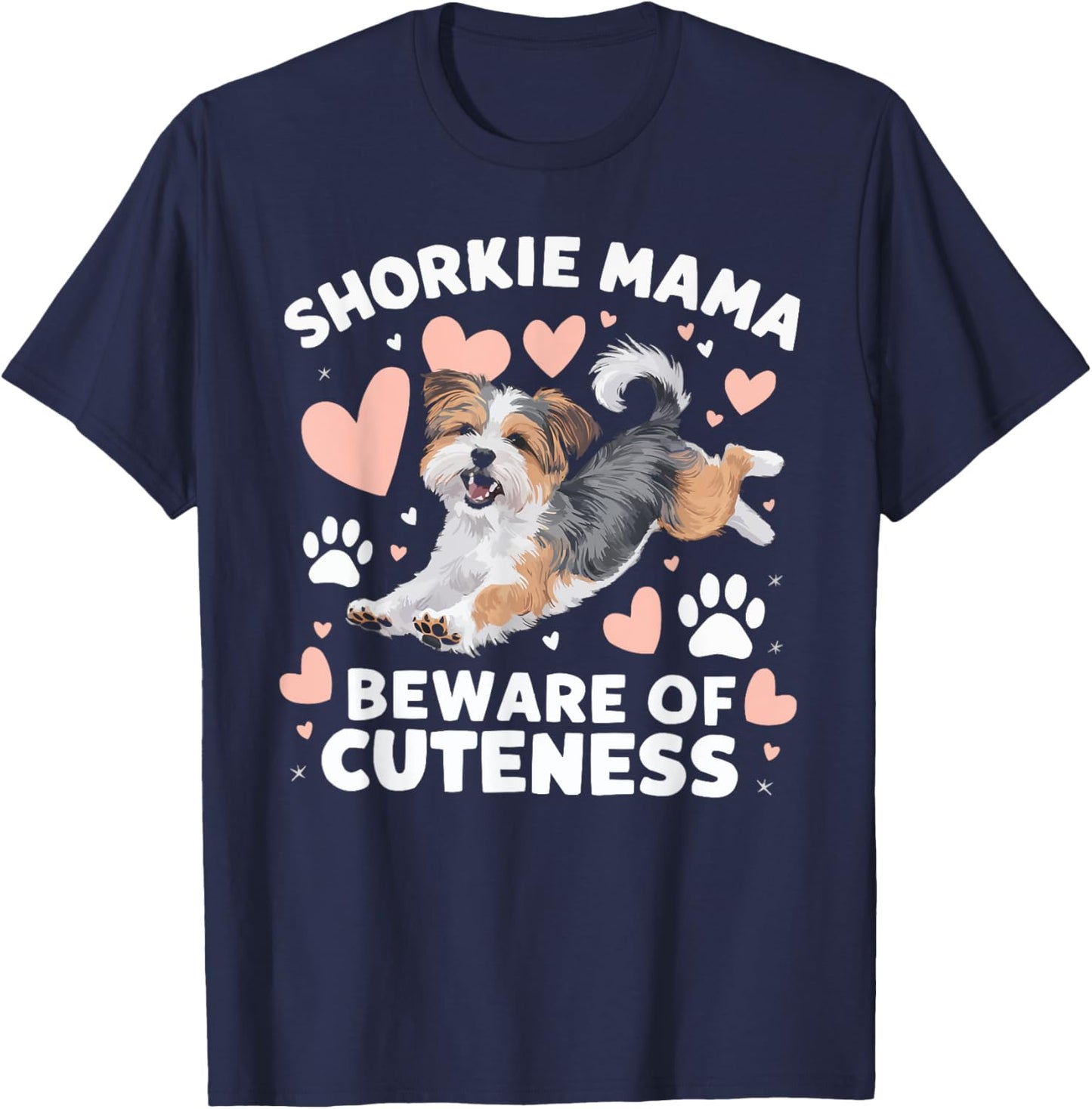 Shorkie Owner Dog Lover Puppy Shih Tzu Yorkshire Terrier T-Shirt - T-Shirt | Navy