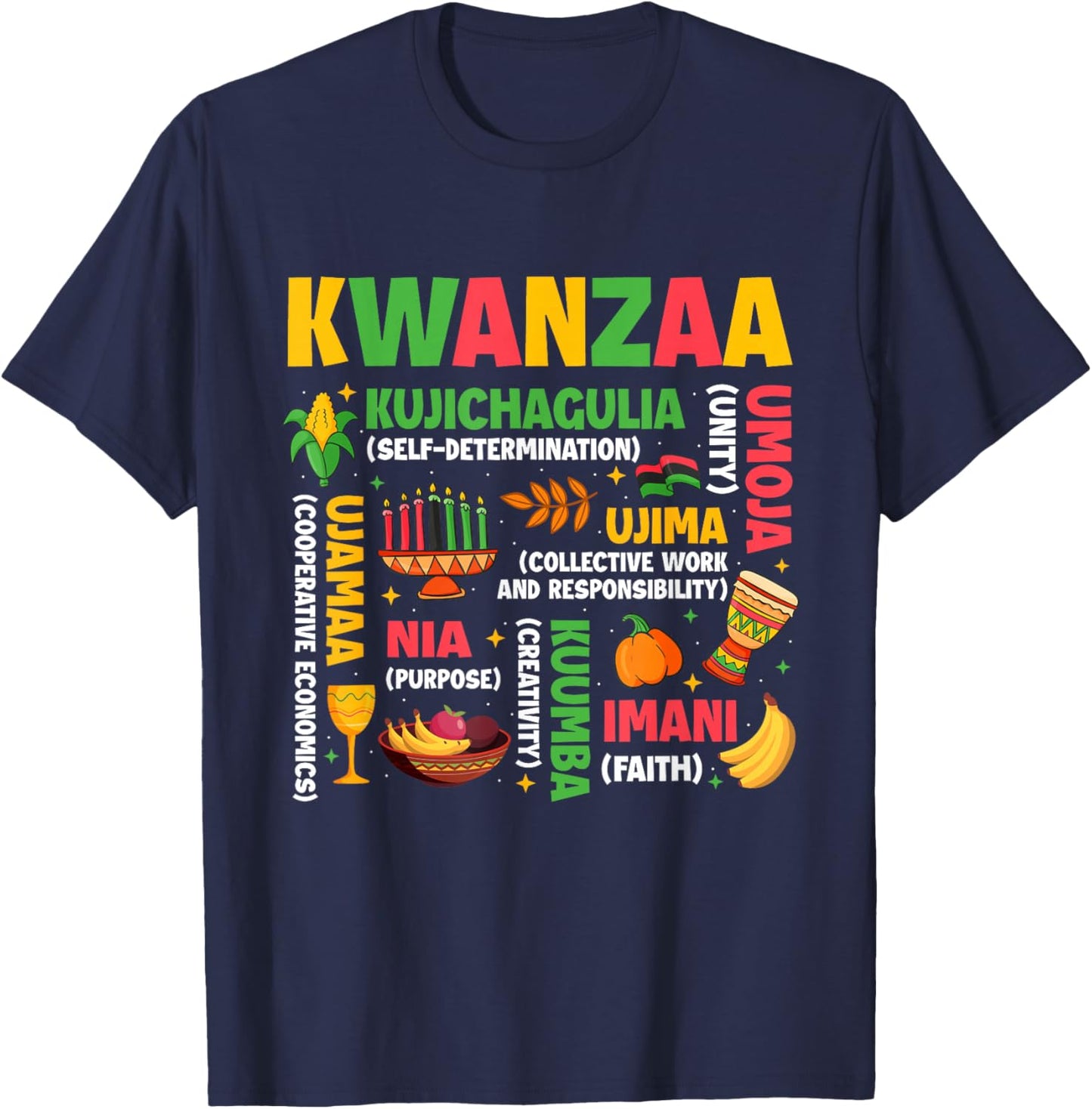 Kwanzaa - African American Heritage Festival T-Shirt - T-Shirt | Navy