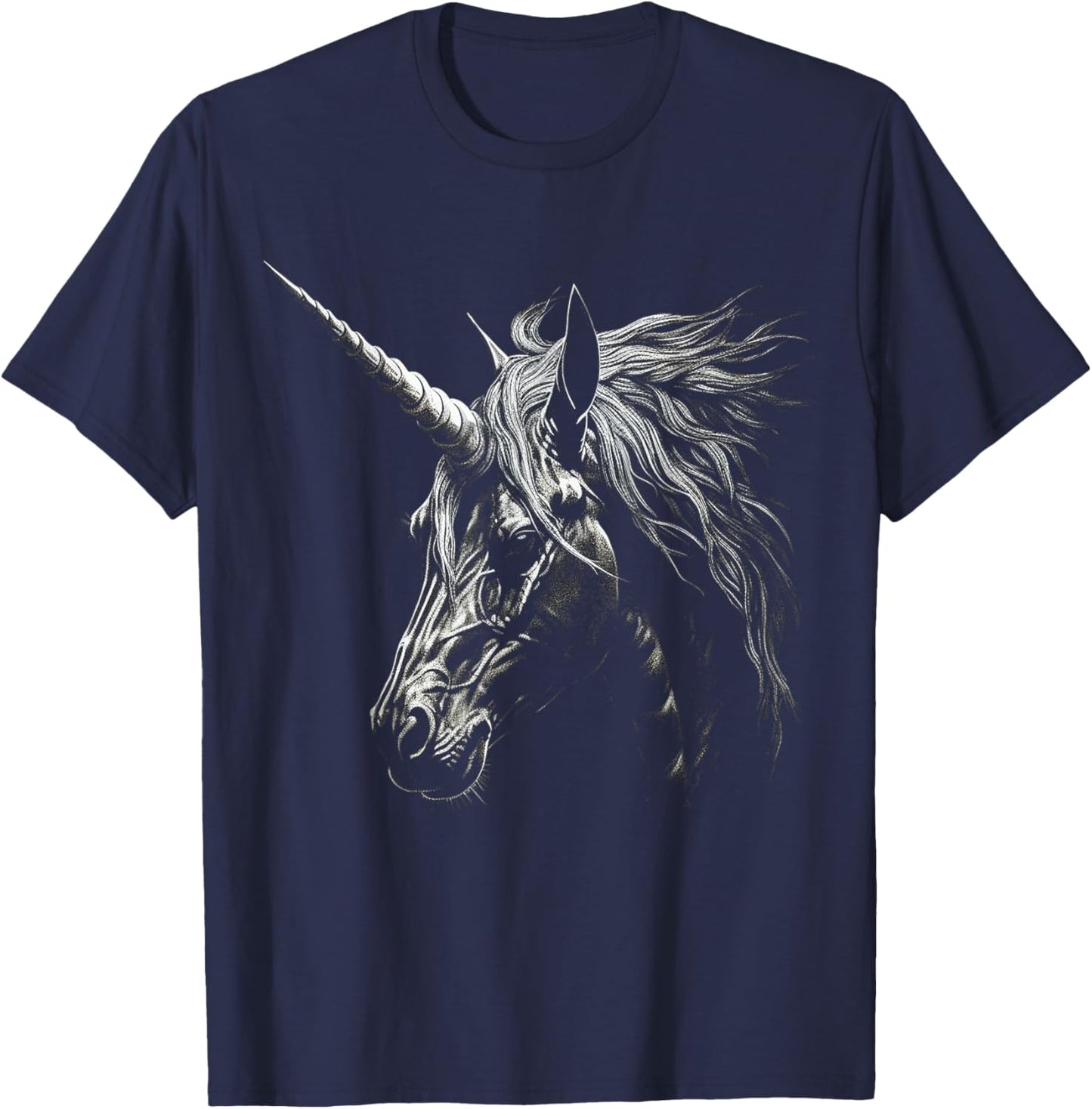 Unicorn Drawing Animal Love Face Art Graphic Unicorn T-Shirt - T-Shirt | Navy