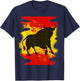 Bull El Matador Graphic Spain Flag, El Toro Festival Gift T-Shirt - T-Shirt | Navy