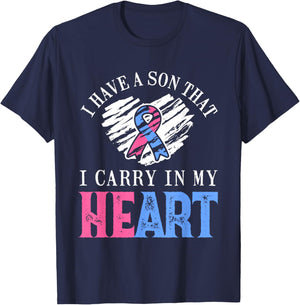 Son That I Carry In Heart | Pregnancy and Infant Loss Awareness T-Shirt - T-Shirt | Navy