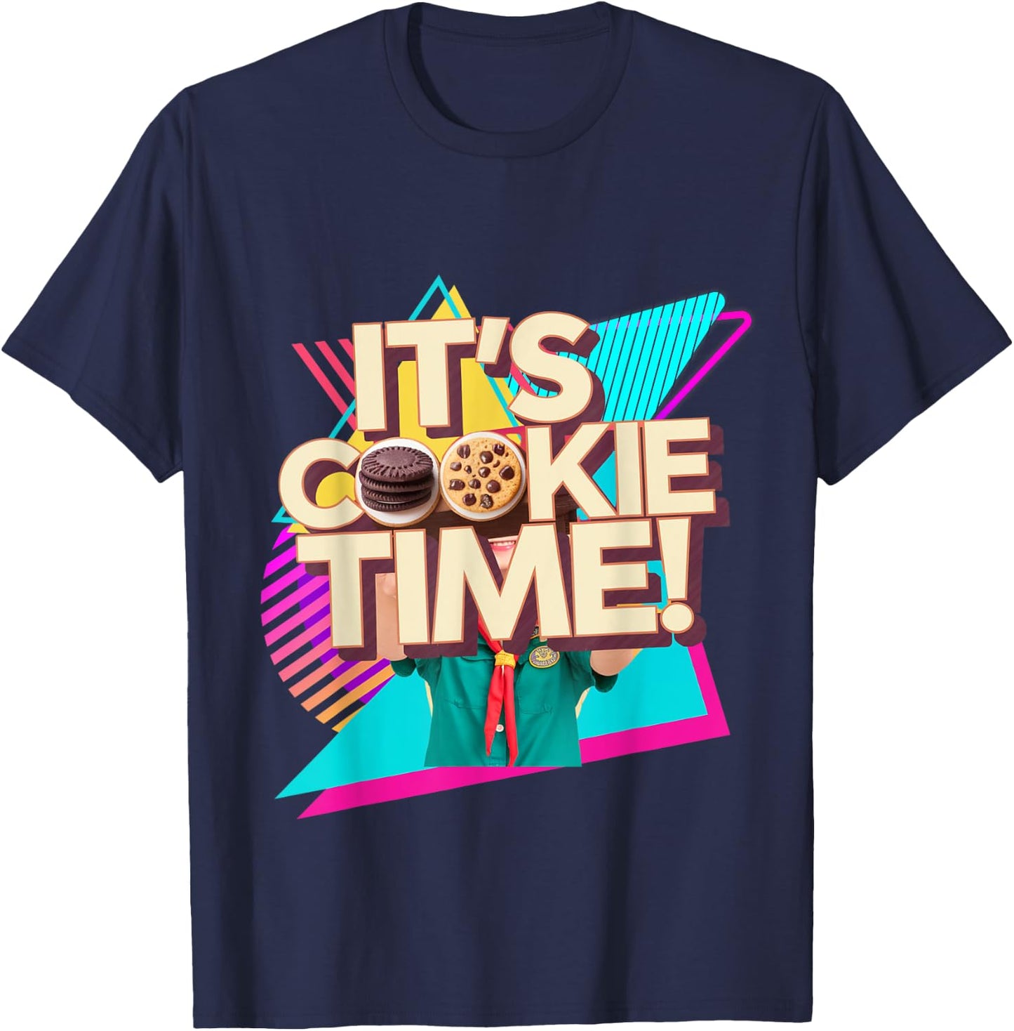 Retro 80s Cookie Time Troop Teen Film Beverly Hills T-Shirt - T-Shirt | Navy