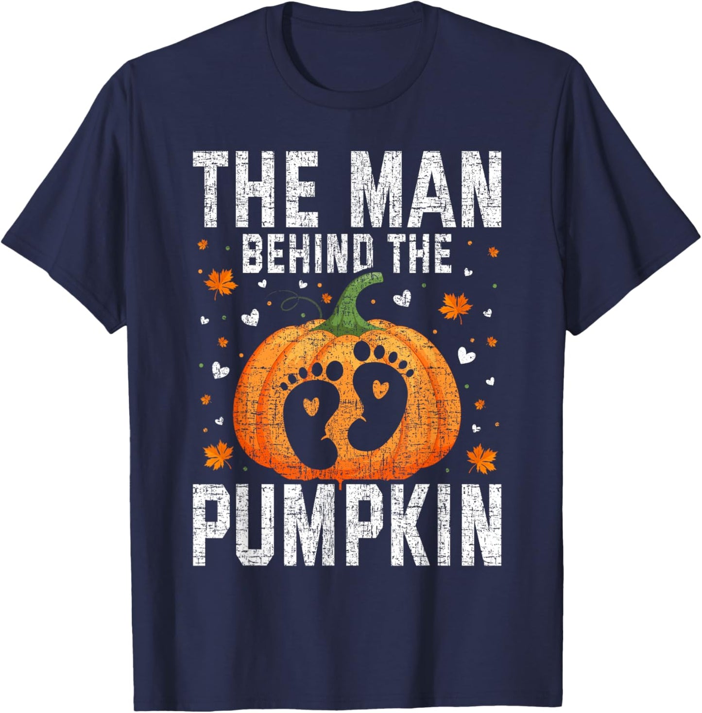 Pregnant Thanksgiving Costume for Dad Expecting Lil Pumpkin T-Shirt - T-Shirt | Navy