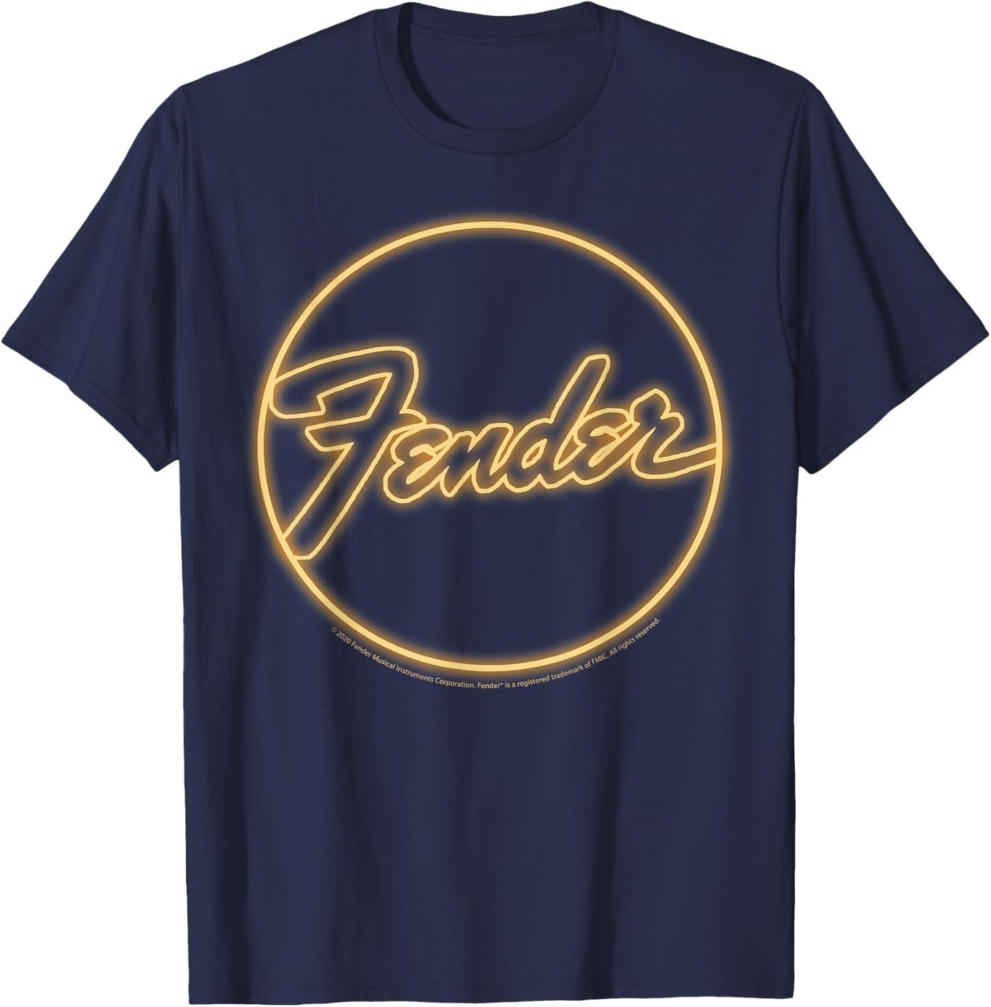 Fender Neon Logo T-Shirt - T-Shirt | Navy
