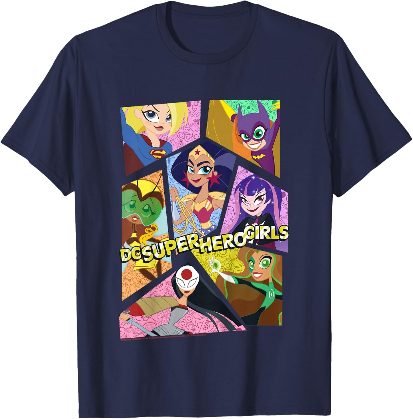 Kids DC Comics Super Hero Girls Group Collage T-Shirt - T-Shirt | Navy