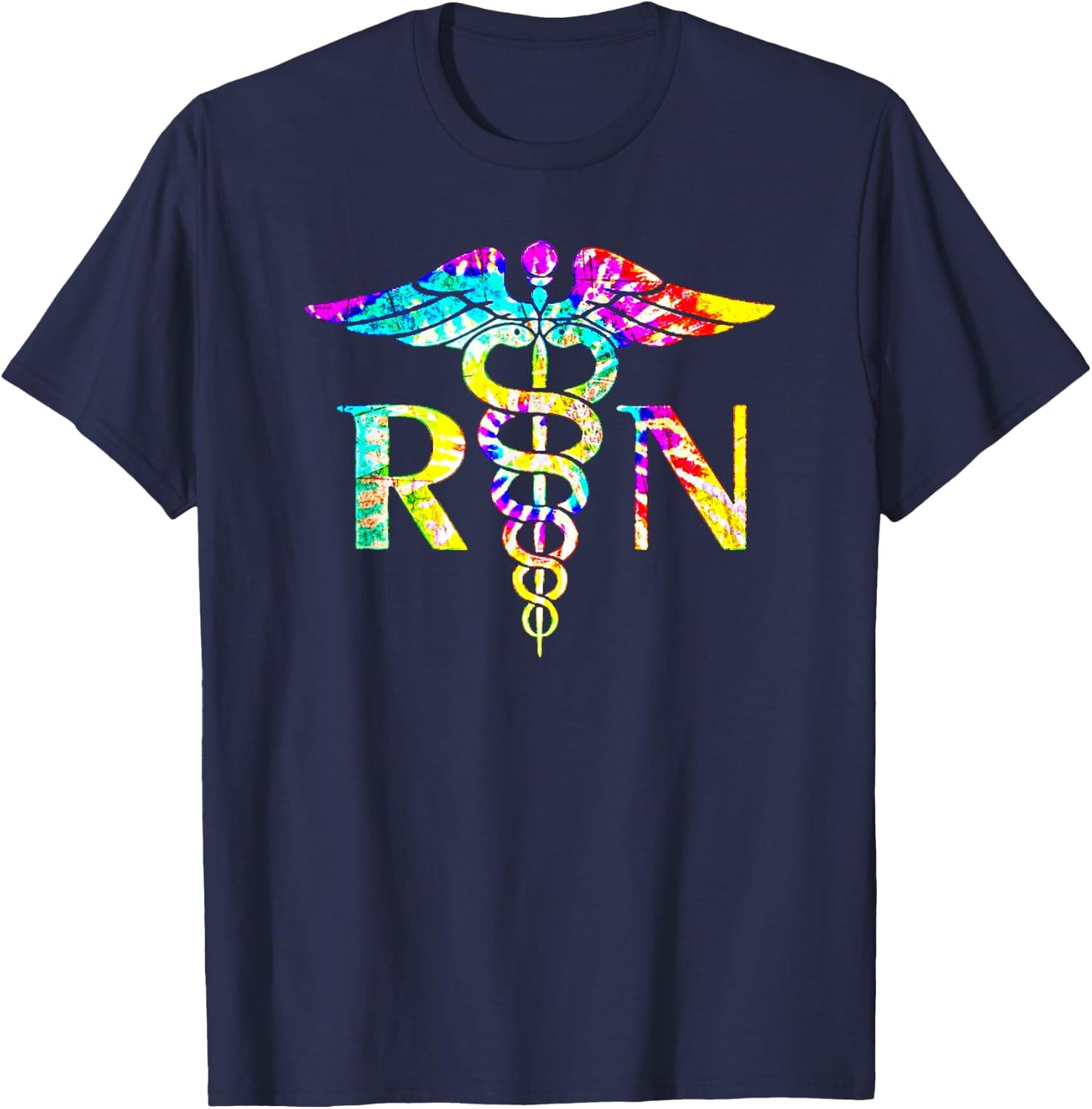 Lovely RN Registered Nurse Tie Dye Small T-Shirt - T-Shirt | Navy