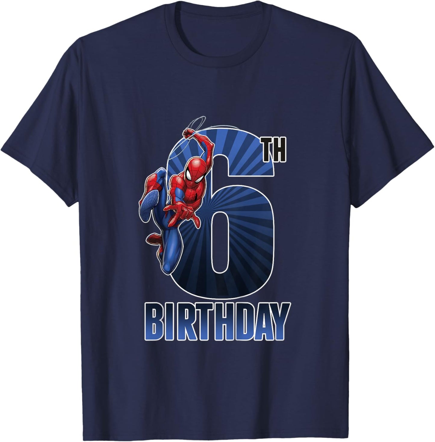 Kids Marvel Universe Classic Spider-Man Epic 6th Birthday T-Shirt - T-Shirt | Navy