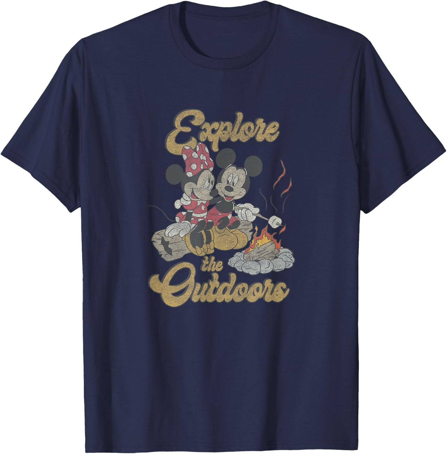 Disney Mickey & Minnie Campfire Explore The Outdoors T-Shirt - T-Shirt | Navy