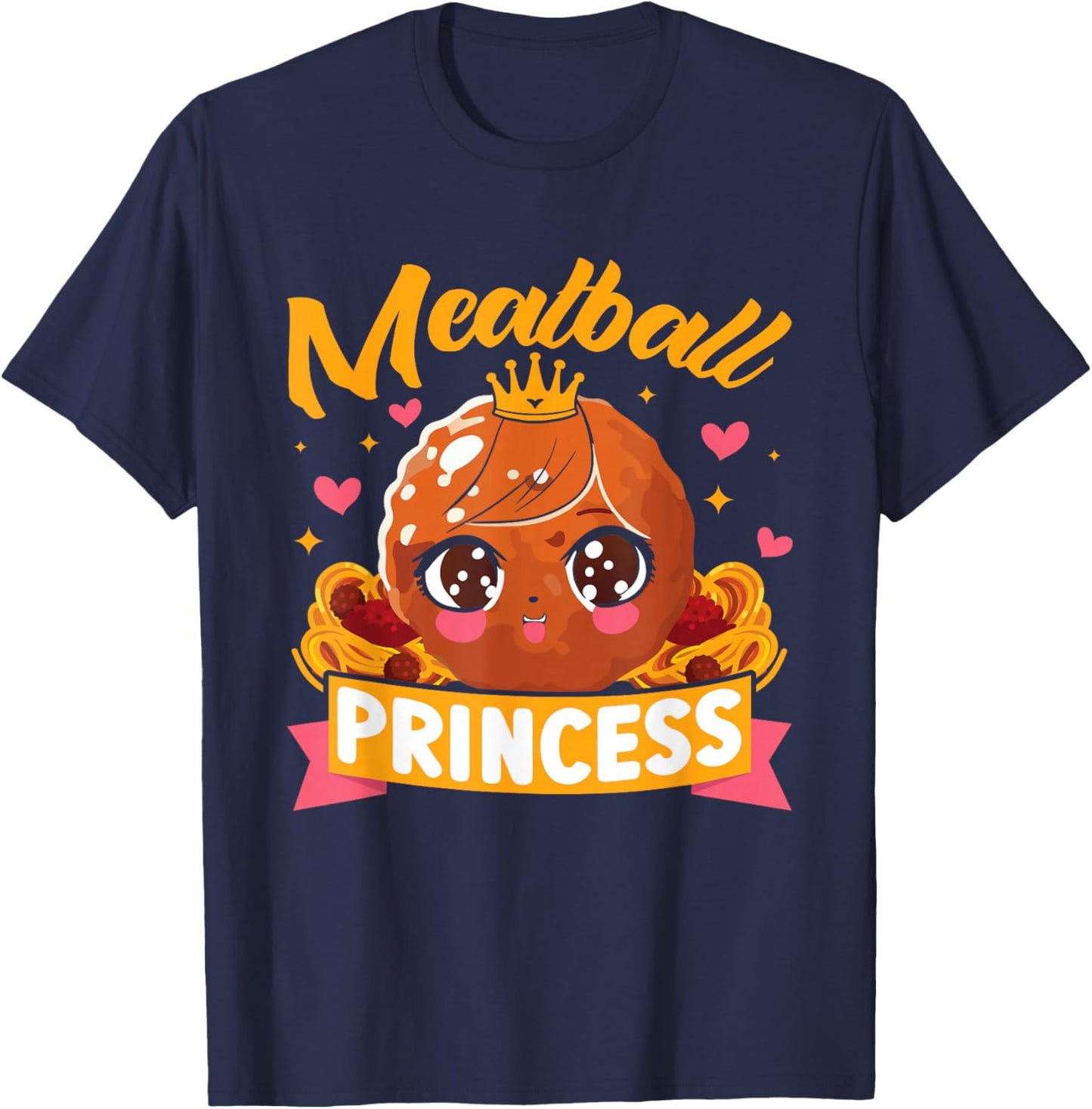 Kids Meatball Princess Funny T-Shirt - T-Shirt | Navy