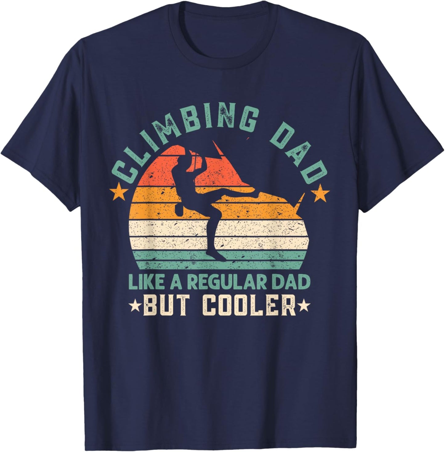 Rock Climbing Dad Boulder Mountain Adventure Bouldering T-Shirt - T-Shirt | Navy