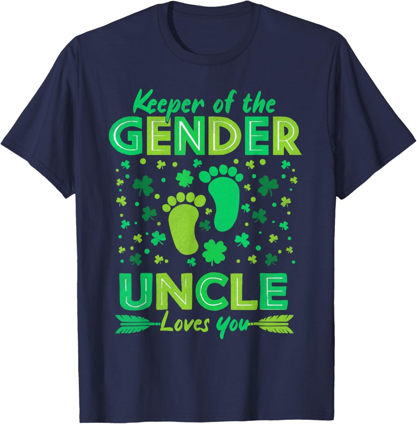 Keeper Of The Gender Pink Or Blue Uncle St Patricks Day T-Shirt - T-Shirt | Navy