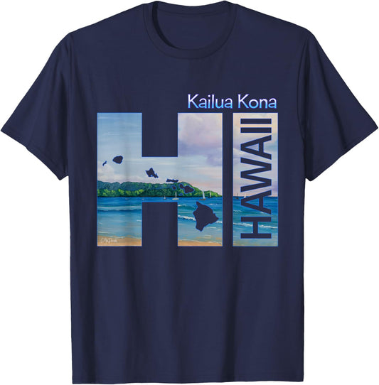 Kailua Kona HI Hawaii Aloha State Vacation T-Shirt - T-Shirt | Navy