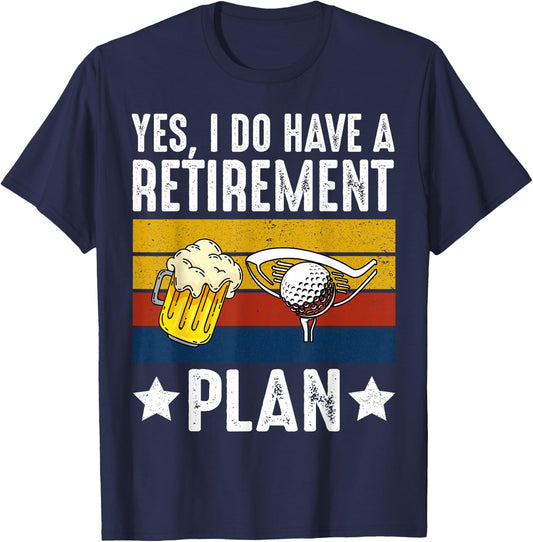 Retirement Golf Gag Gifts - Golf Lover Golfer Novelty T-Shirt - T-Shirt | Navy