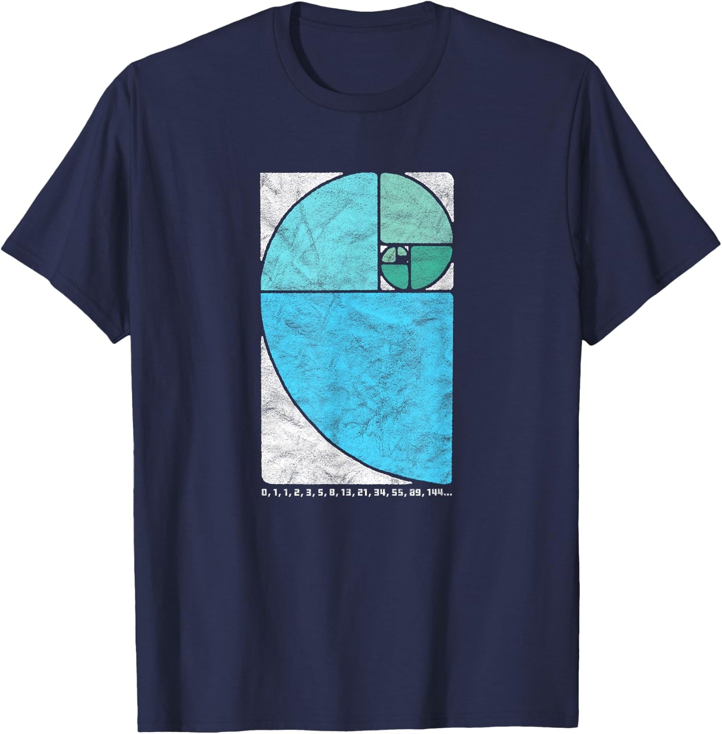 Vintage Fibonacci Sequence Golden Ratio Spiral Numbers T-Shirt - T-Shirt | Navy