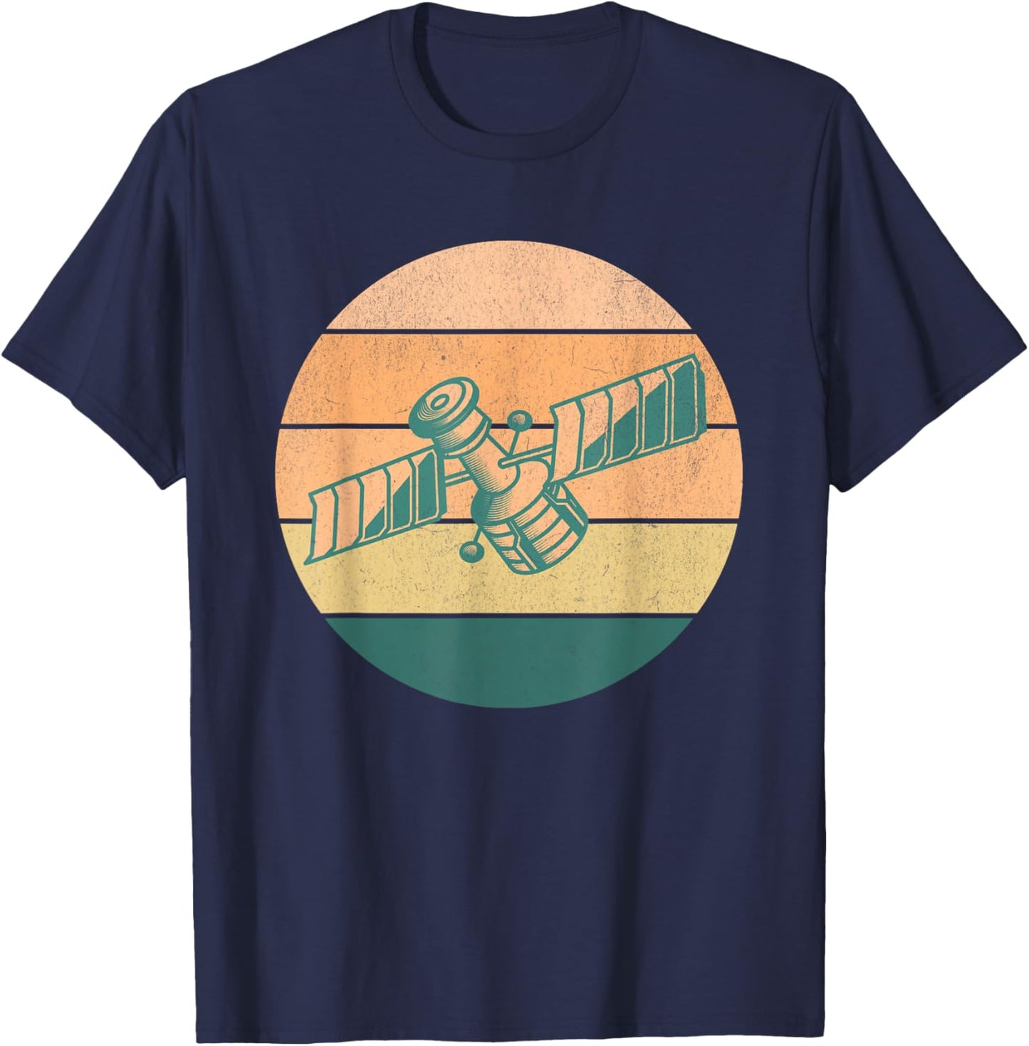 Retro Space Satellite Engineer T-Shirt - T-Shirt | Navy