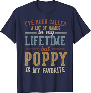Poppy Is My Favorite Name - Father's Day Poppy T-Shirt - T-Shirt | Navy