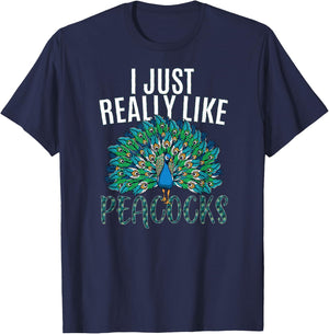 I just really like Peacocks for lover Peacock bird animal T-Shirt - T-Shirt | Navy