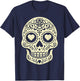 Valentine's Day Sugar Skull Hearts Love T-Shirt - T-Shirt | Navy