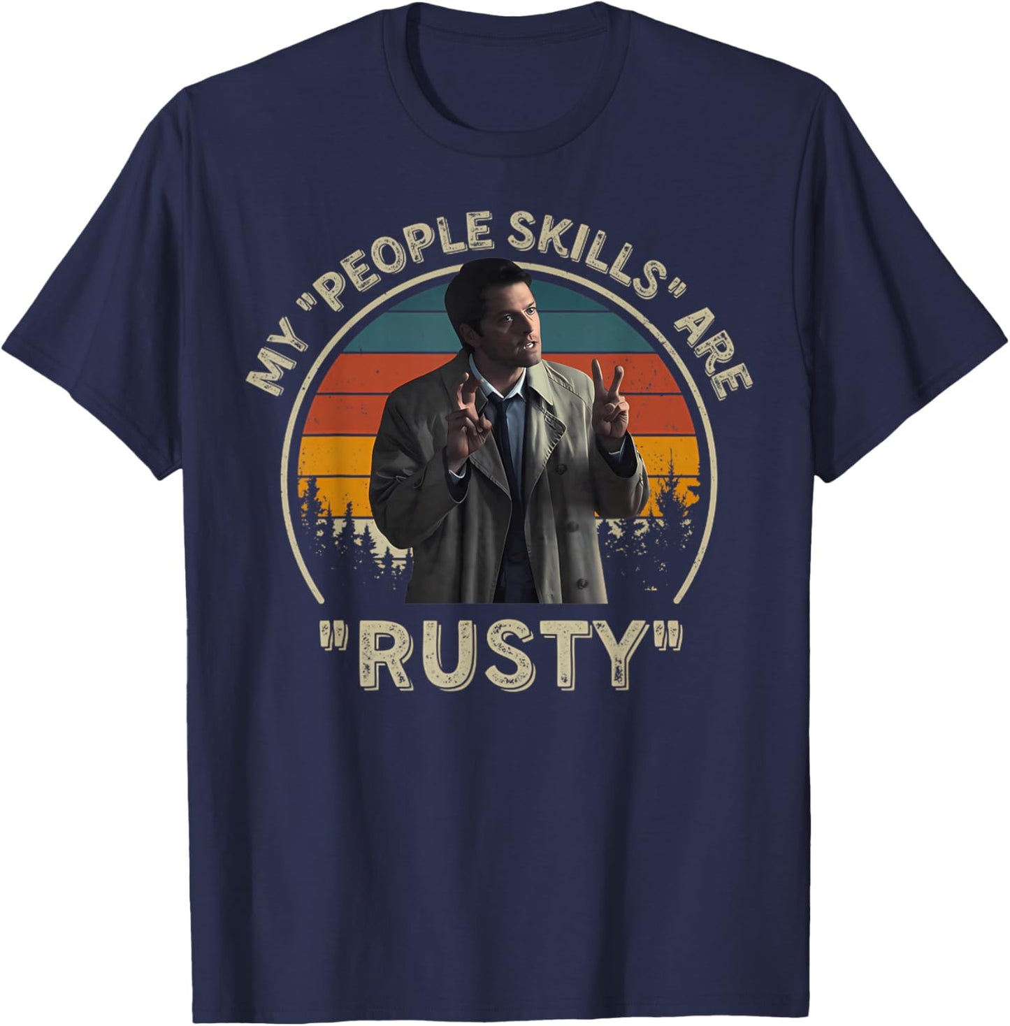 My People Skills Are Rusty Vintage T-Shirt - T-Shirt | Navy
