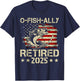 Vintage Ofishally Retired Fishing Retirement Men Flag USA T-Shirt - T-Shirt | Navy