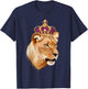Lion Queen Big Cat Crowned Lioness Family Women T-Shirt - T-Shirt | Navy