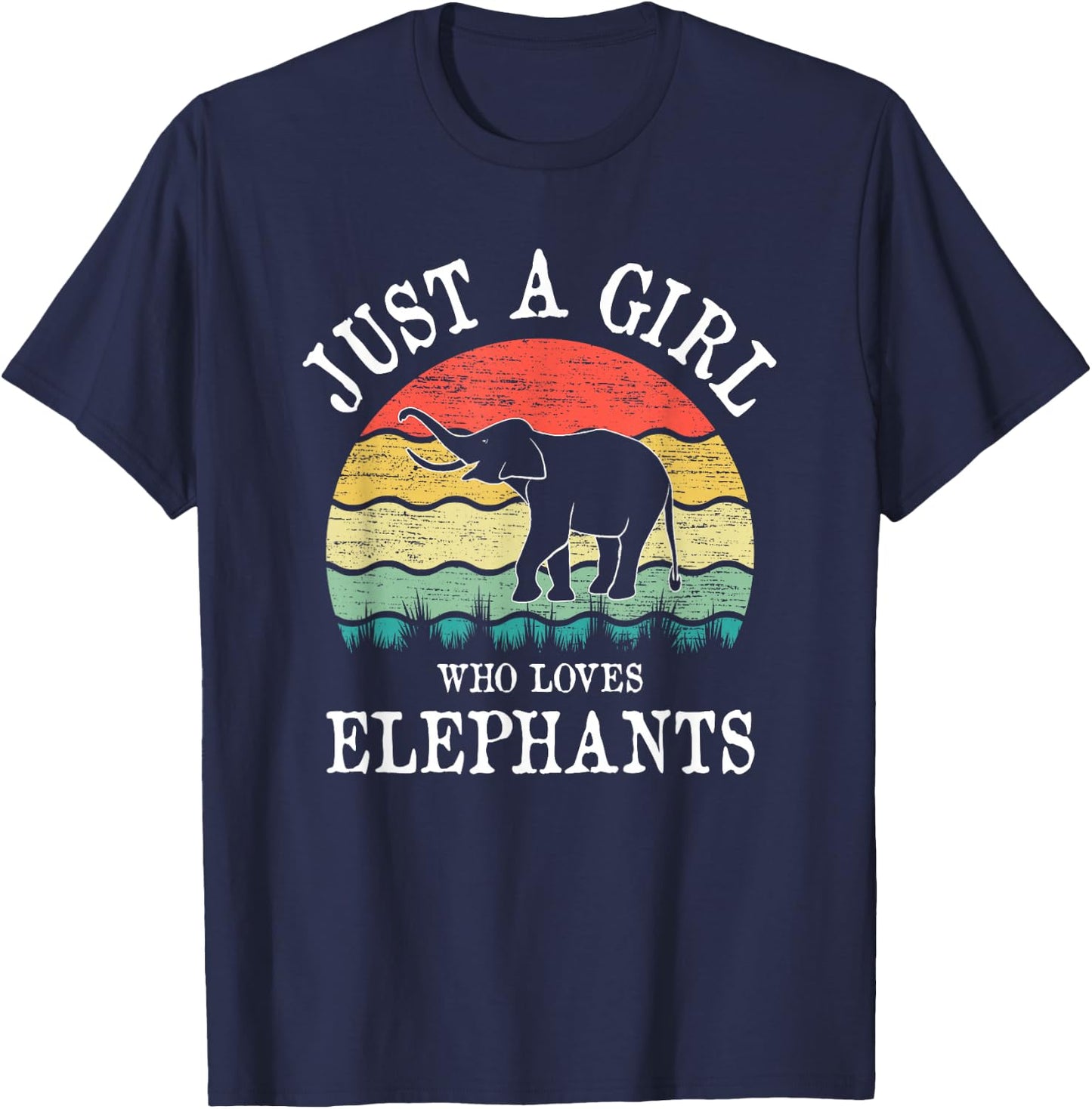 Just A Girl Who Loves Elephants T-Shirt - T-Shirt | Navy