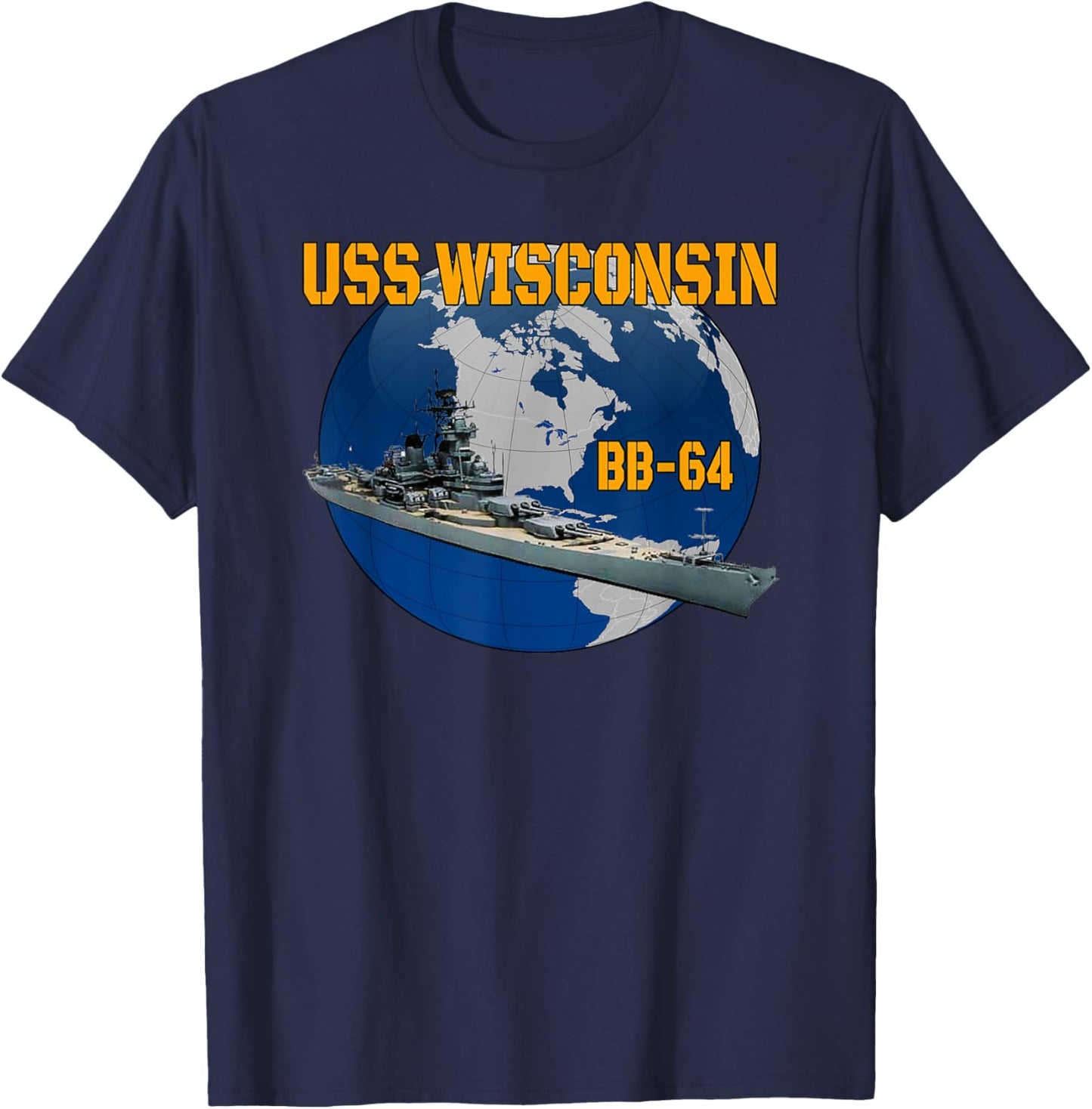 USS Wisconsin BB-64 Battleship for Grandpa Father Dad Son T-Shirt - T-Shirt | Navy
