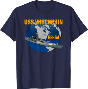 USS Wisconsin BB-64 Battleship for Grandpa Father Dad Son T-Shirt - T-Shirt | Navy