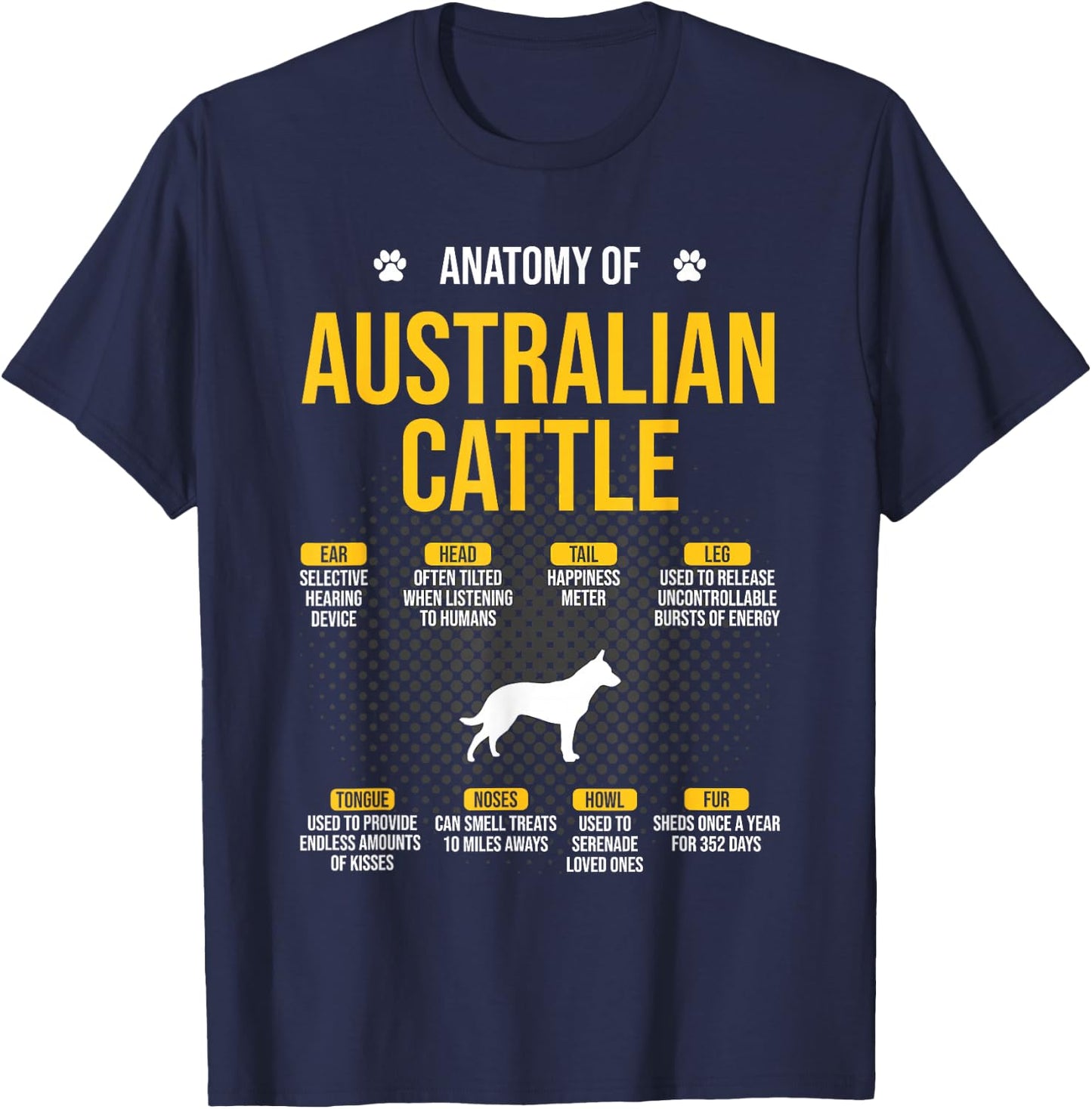 Anatomy Of Australian Cattle Dog Lover Women T-Shirt - T-Shirt | Navy