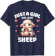 Just A Girl Who Loves Sheep, Cute Sheep Lovers T-Shirt - T-Shirt | Navy
