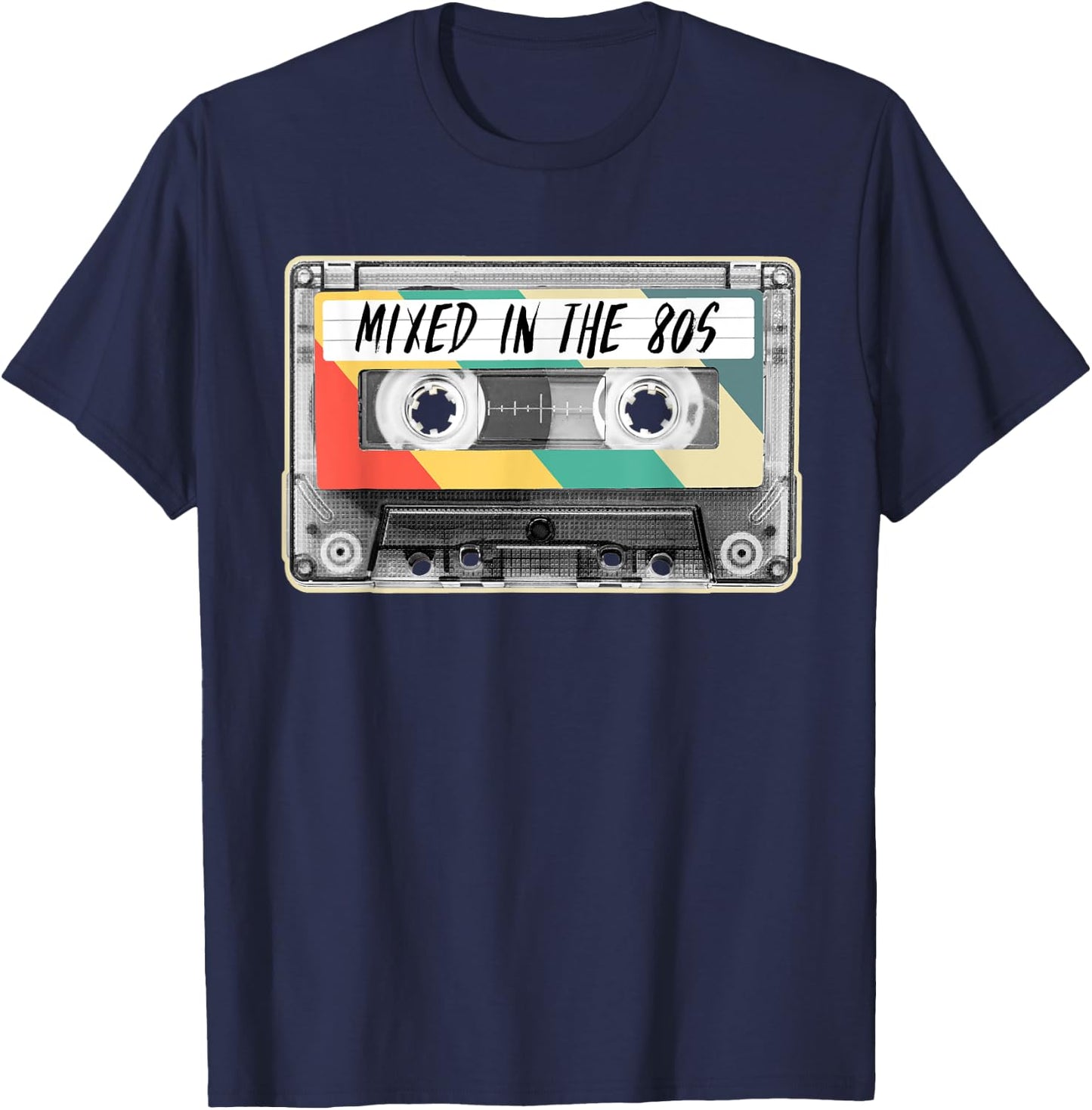 Cassette Tape Mixed in the 80s Fashion Retro 1980s Costume T-Shirt - T-Shirt | Navy
