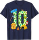 10th Birthday Camping Theme 10 Year Old Birthday Kids T-Shirt - T-Shirt | Navy