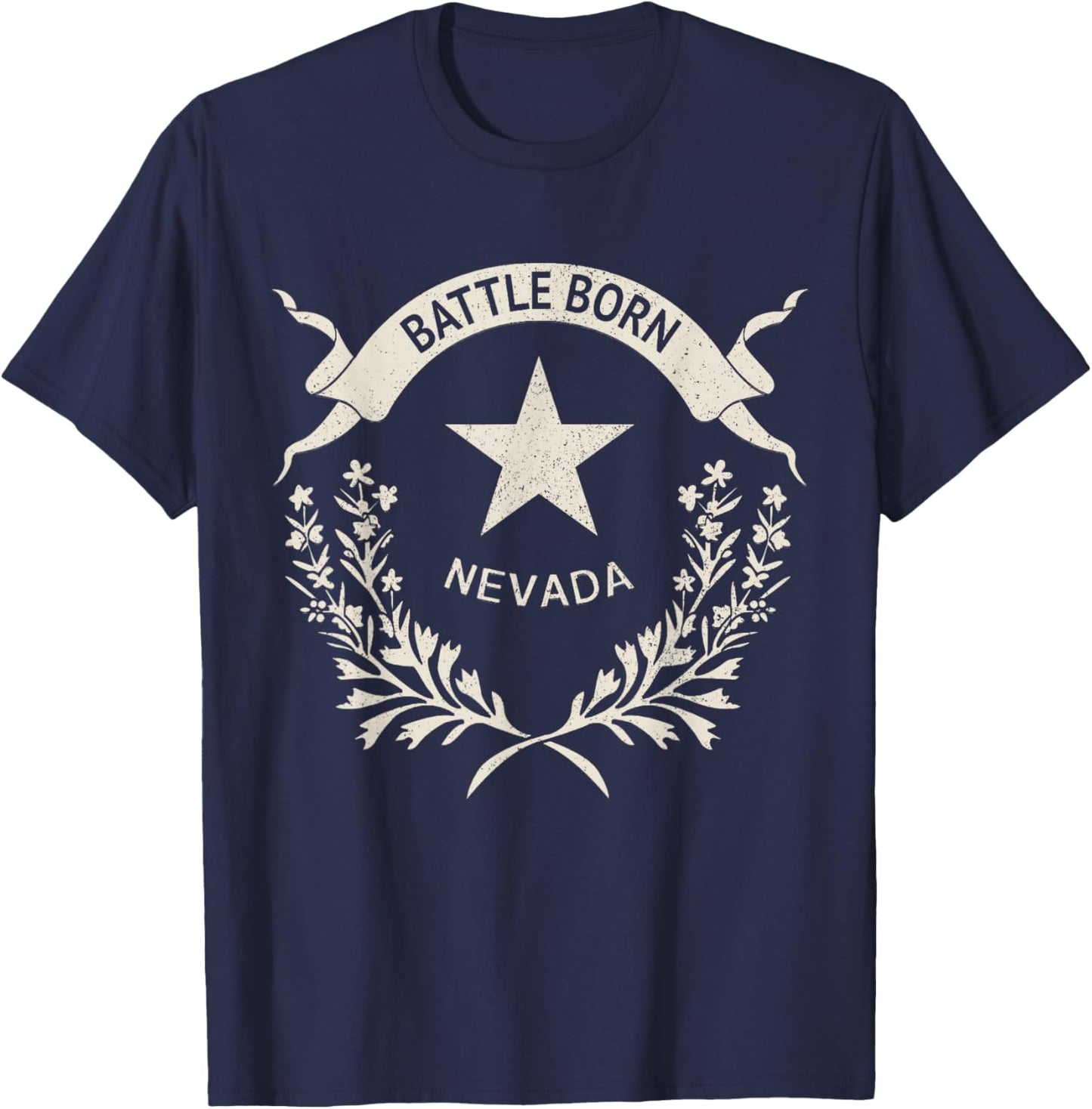Nevada Day Vintage Pride Nevada Flag T-Shirt - T-Shirt | Navy
