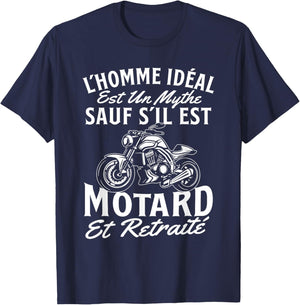 The Ideal Man Is A Myth - Biker Motorcycle Motorcycling T-Shirt - T-Shirt | Navy